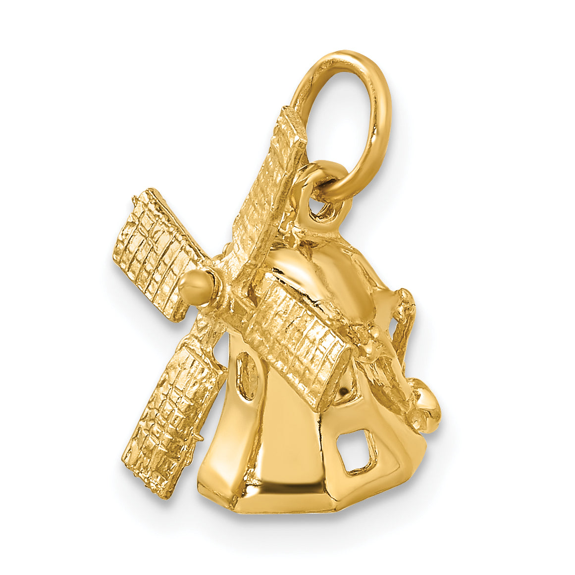 14k Yellow Gold 14K  3D Windmill Charm