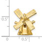 14k Yellow Gold 14K  3D Windmill Charm