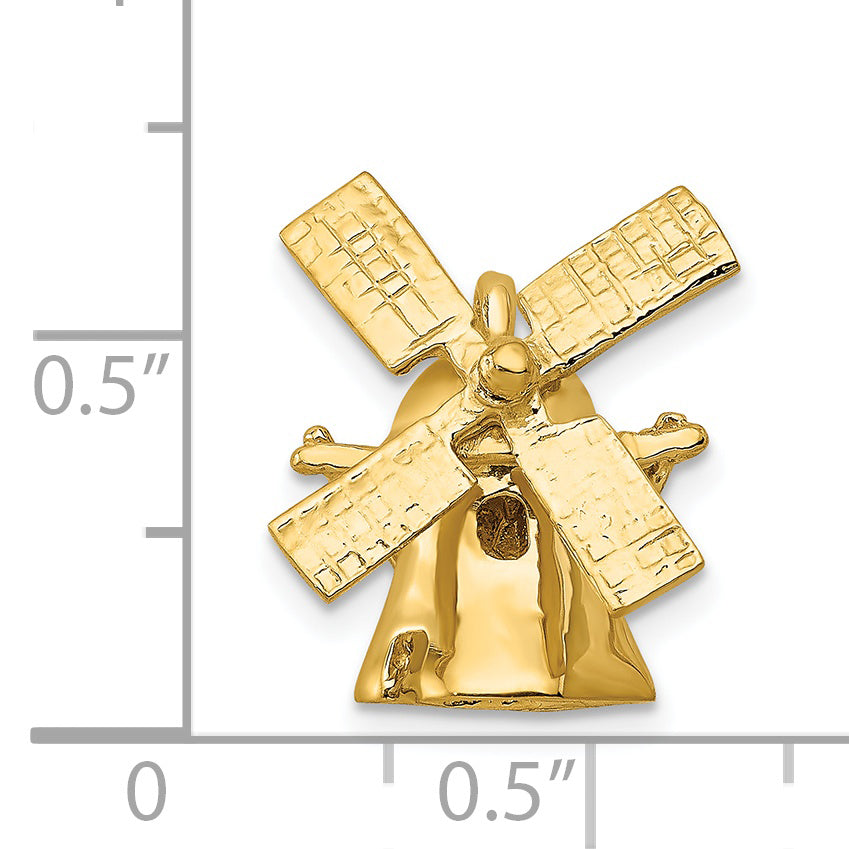 14k Yellow Gold 14K  3D Windmill Charm