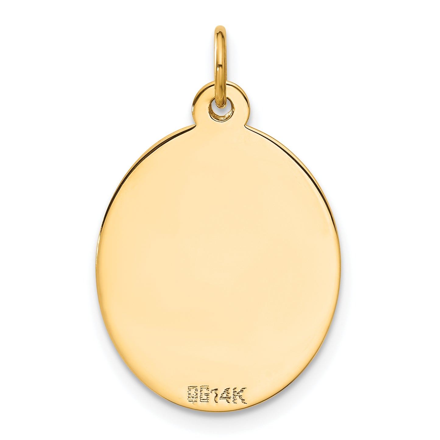 14k Yellow Gold 14K Polished Engraveable Disc and Key Charm