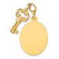 14k Yellow Gold 14K Polished Engraveable Disc and Key Charm