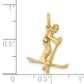 14k Yellow Gold 14K 3D Moveable Snow Skier Charm