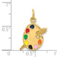 14k Yellow Gold 14k Enameled Artist Palette Charm