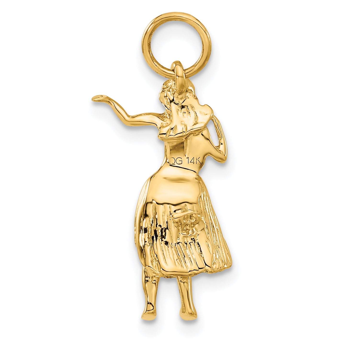 14k Yellow Gold 14k 3-D Hula Dancer Charm