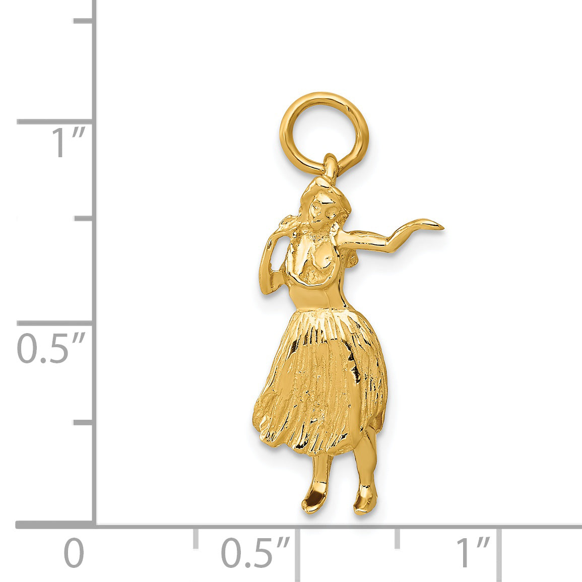 14k Yellow Gold 14k 3-D Hula Dancer Charm