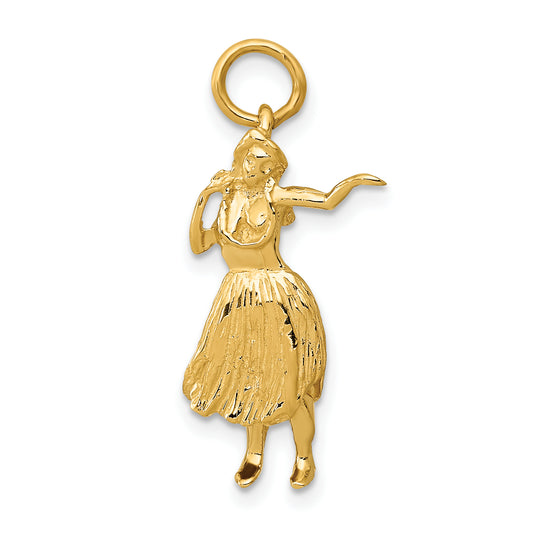 14k Yellow Gold 14k 3-D Hula Dancer Charm