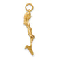 14k Yellow Gold 14k 3D Mermaid Charm