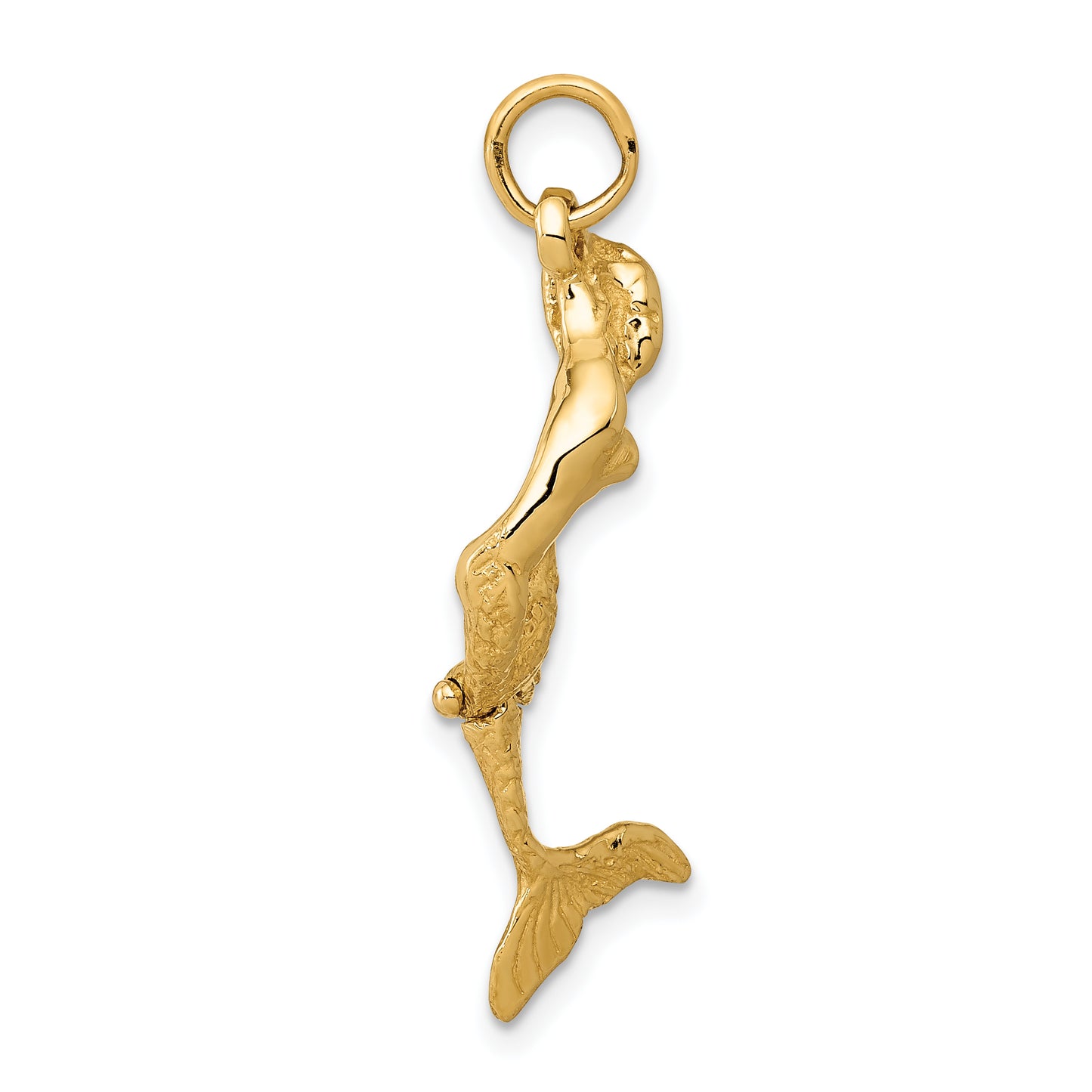 14k Yellow Gold 14k 3D Mermaid Charm