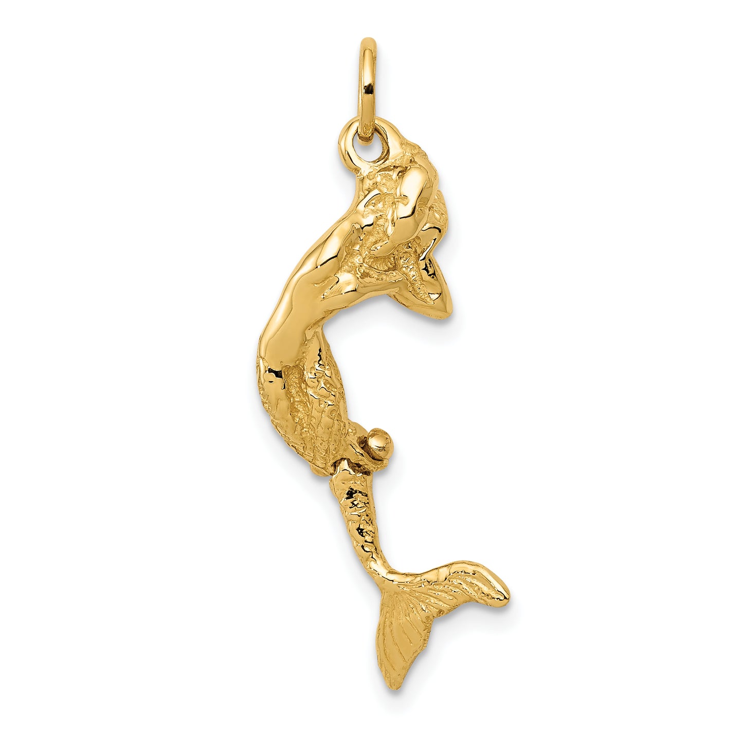 14k Yellow Gold 14k 3D Mermaid Charm