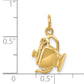 14k Yellow Gold 14k 3-D Tea Pot Lid Opens Charm