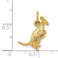 14k Yellow Gold 14k 3D Kangaroo with Joey Charm