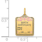 14k Yellow Gold 14k Enameled Pink Engravable Birth Certificate Charm