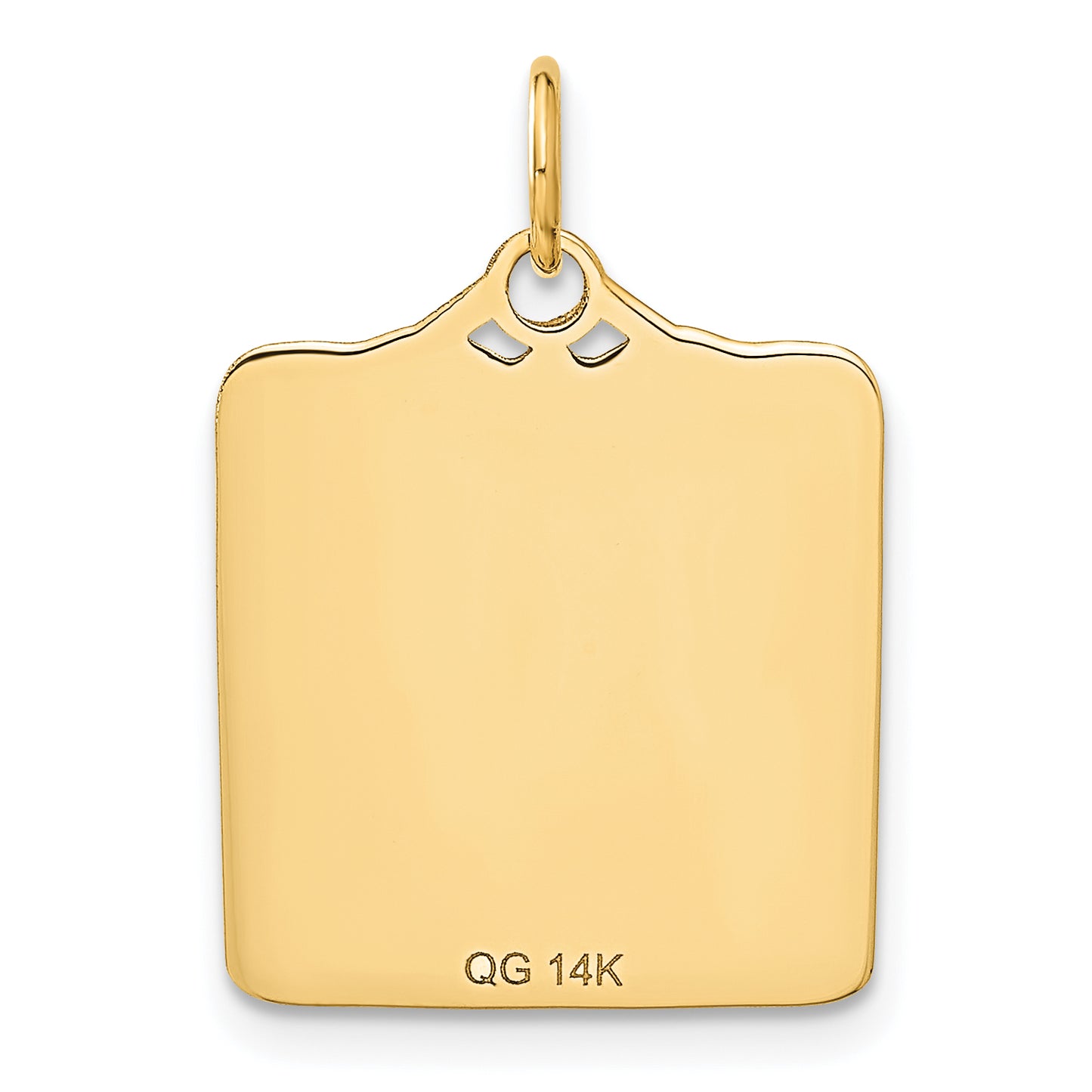 14k Yellow Gold 14k Enameled Blue Engravable Birth Certificate Charm