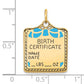 14k Yellow Gold 14k Enameled Blue Engravable Birth Certificate Charm