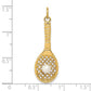 14k Yellow Gold 14K Tennis Racquet W/FW Cultured Pearl Charm