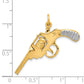 14k Yellow & Rhodium 14k and Rhodium Moveable Revolver Charm