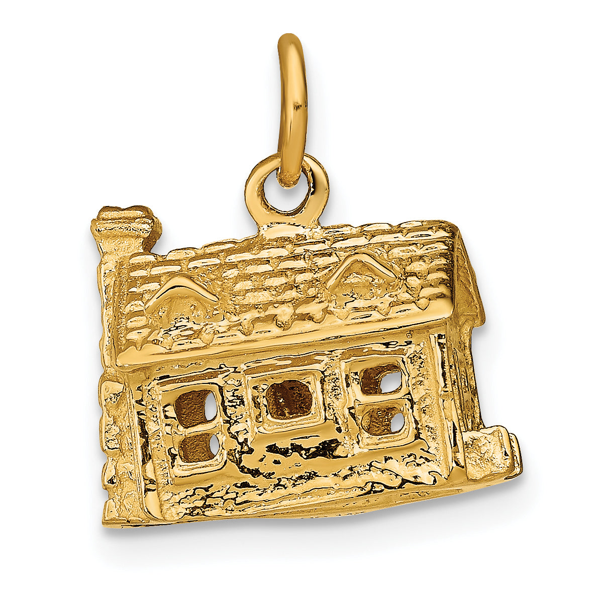 14k Yellow Gold 14k 3-D House Charm