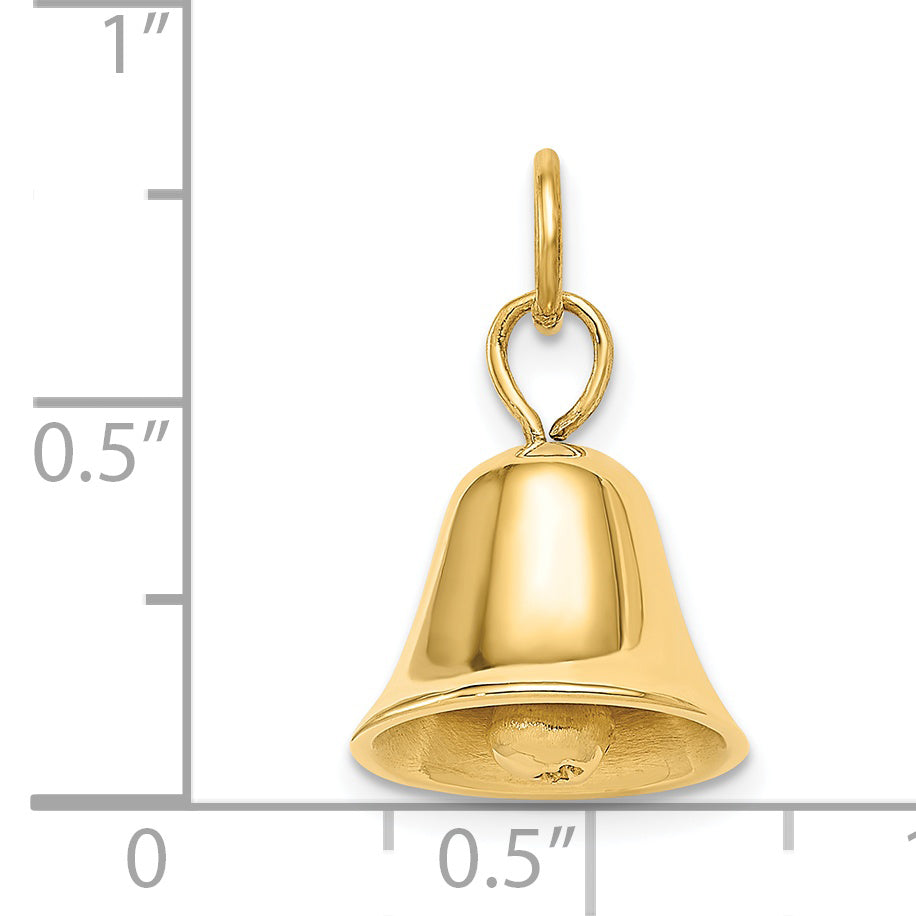 14k Yellow Gold 14k Moveable 3D Wedding Bell Charm