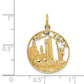 14k Yellow Gold 14k NEW YORK Skyline Charm