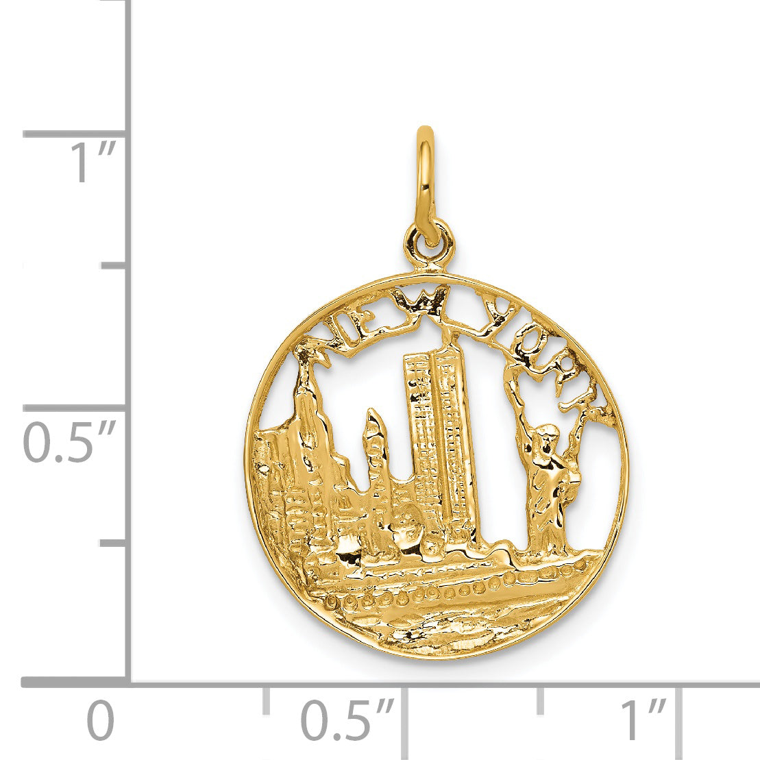 14k Yellow Gold 14k NEW YORK Skyline Charm