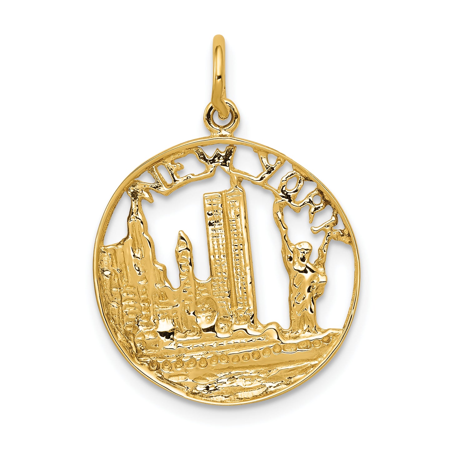 14k Yellow Gold 14k NEW YORK Skyline Charm