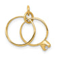 14k Yellow Gold 14k 3D Wedding Rings CZ Charm