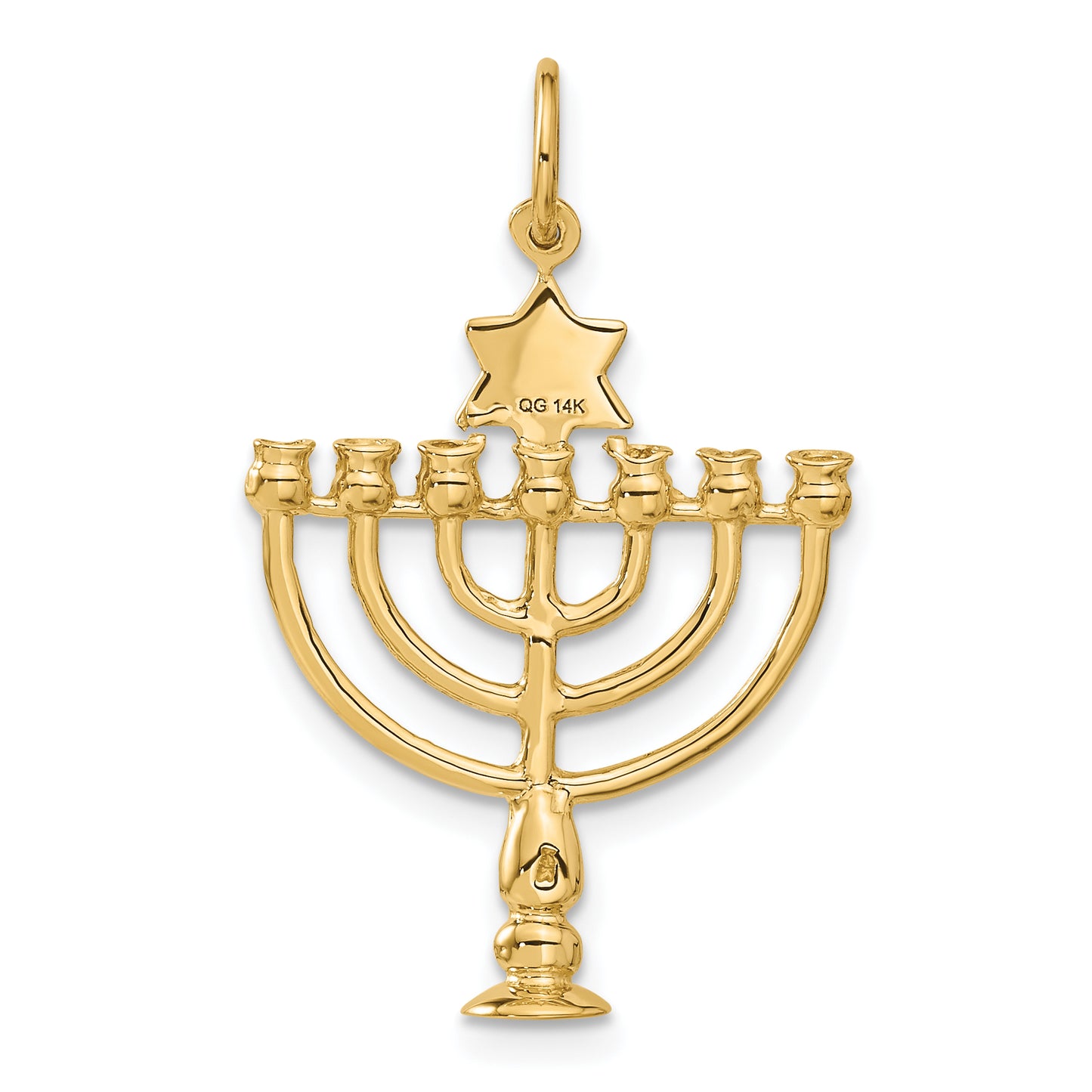 14k Yellow Gold 14K 3D Menorah Charm