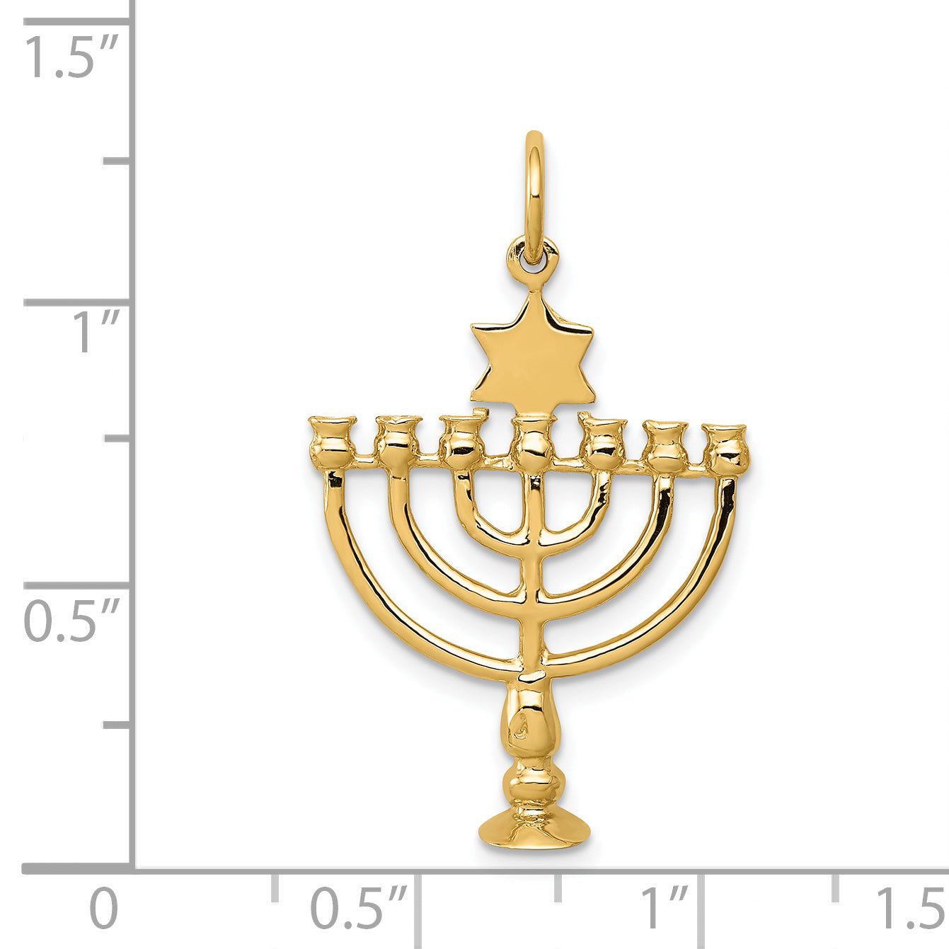 14k Yellow Gold 14K 3D Menorah Charm