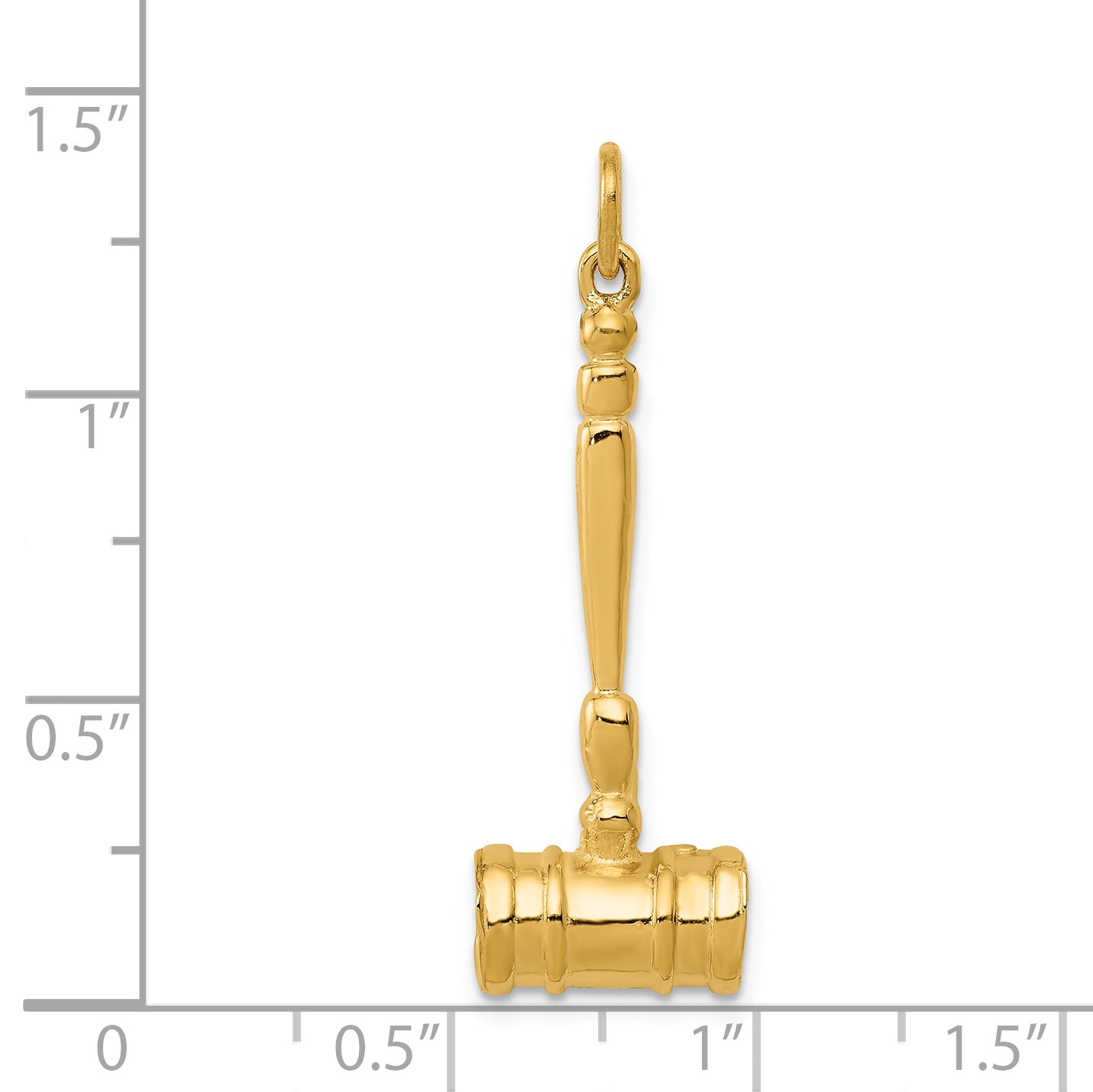 14k Yellow Gold 14k 3-D Gavel Charm