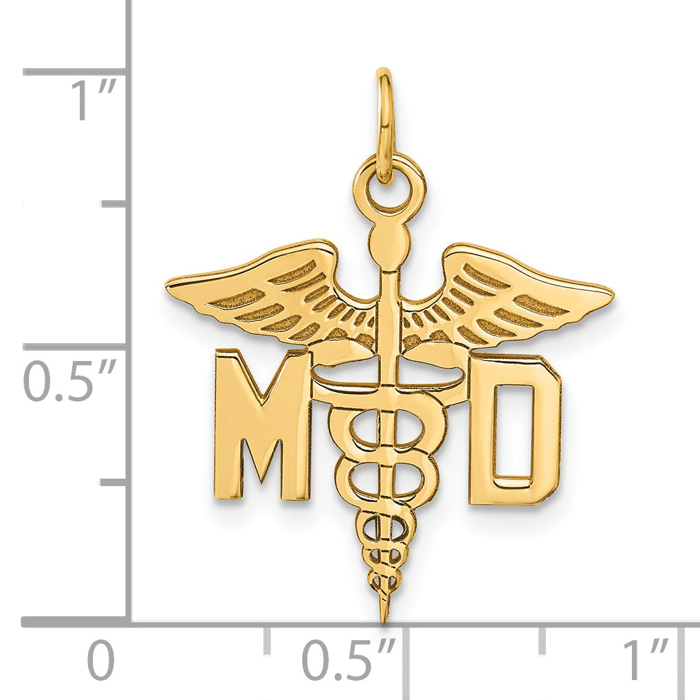 14k Yellow Gold 14k Large M.D. Caduceus Charm