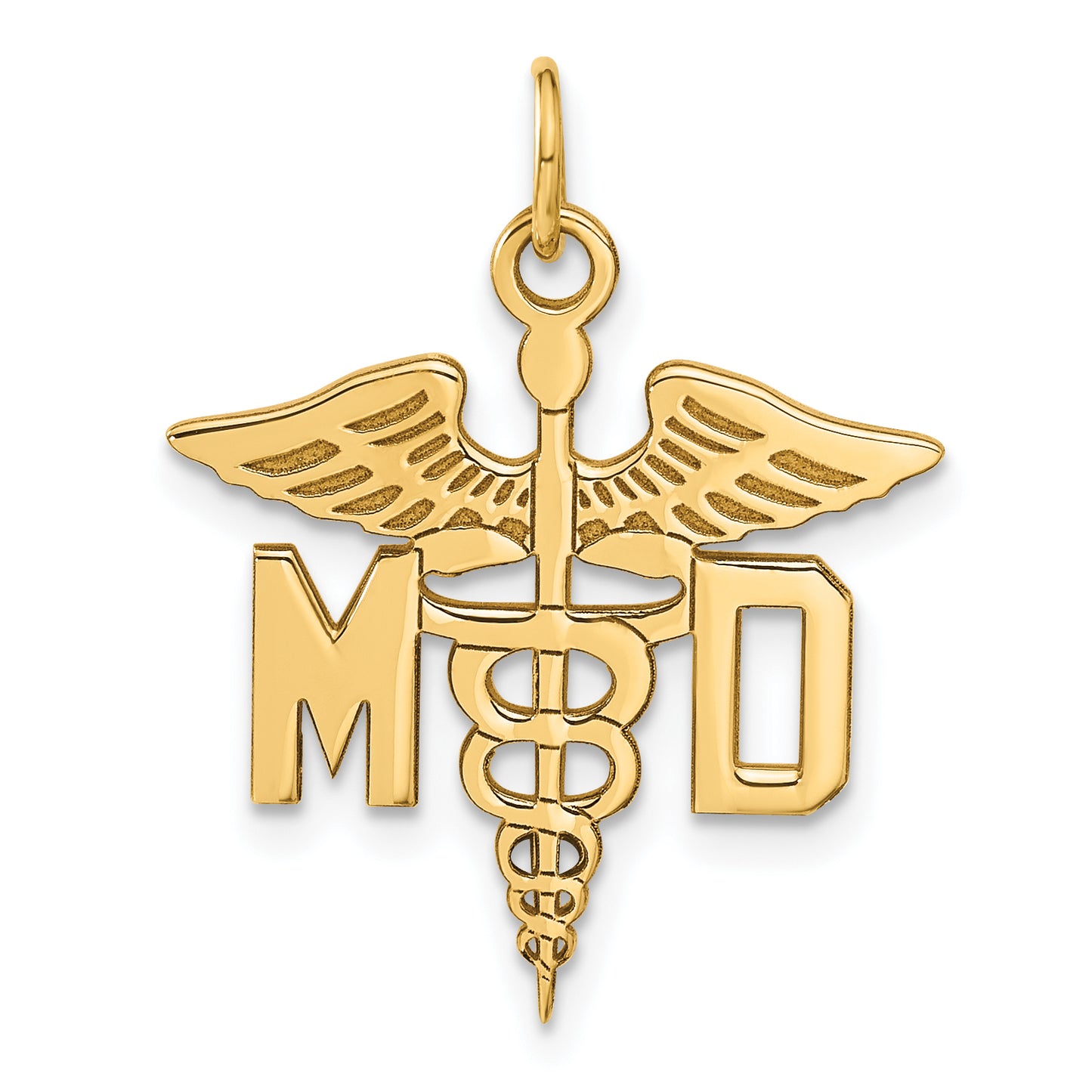 14k Yellow Gold 14k Large M.D. Caduceus Charm