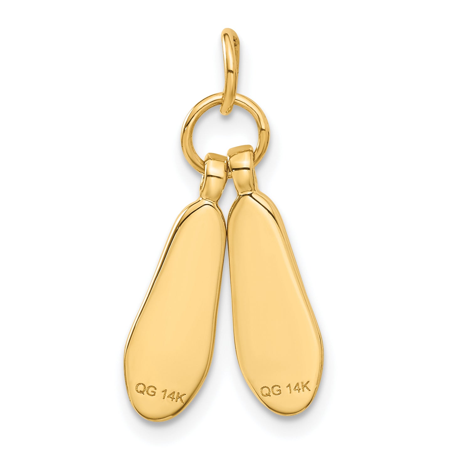 14k Yellow Gold 14K 3D Ballet Slippers Charm