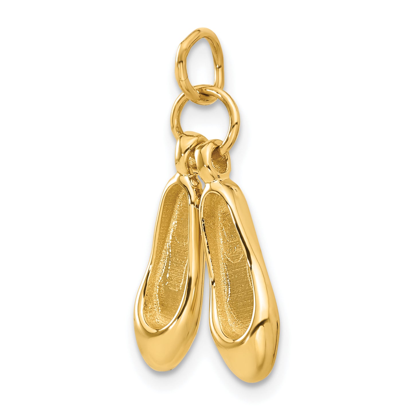 14k Yellow Gold 14K 3D Ballet Slippers Charm