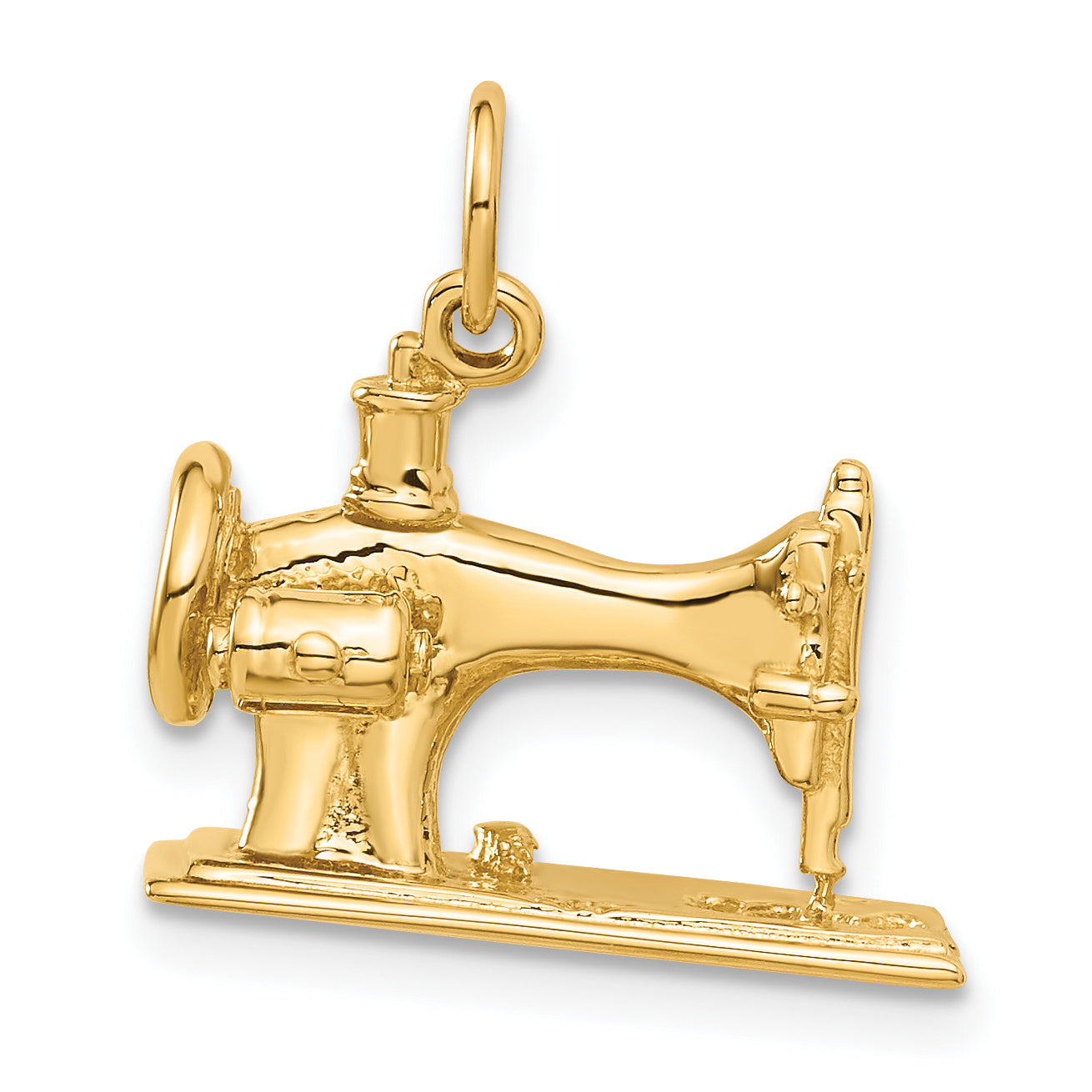 14k Yellow Gold 14K  3D Antique Sewing Machine Charm