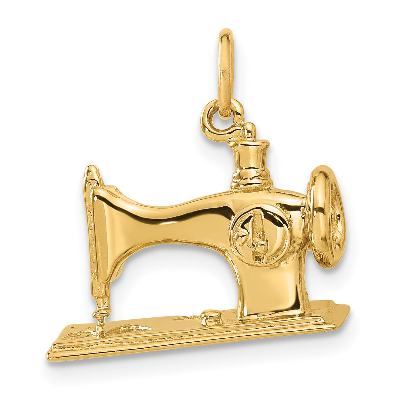 14k Yellow Gold 14K  3D Antique Sewing Machine Charm