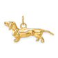 14k Yellow Gold 14k 3D Dachshund Dog Charm