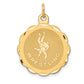 14k Yellow Gold 14k Wrestling Scalloped Edge Disc Charm