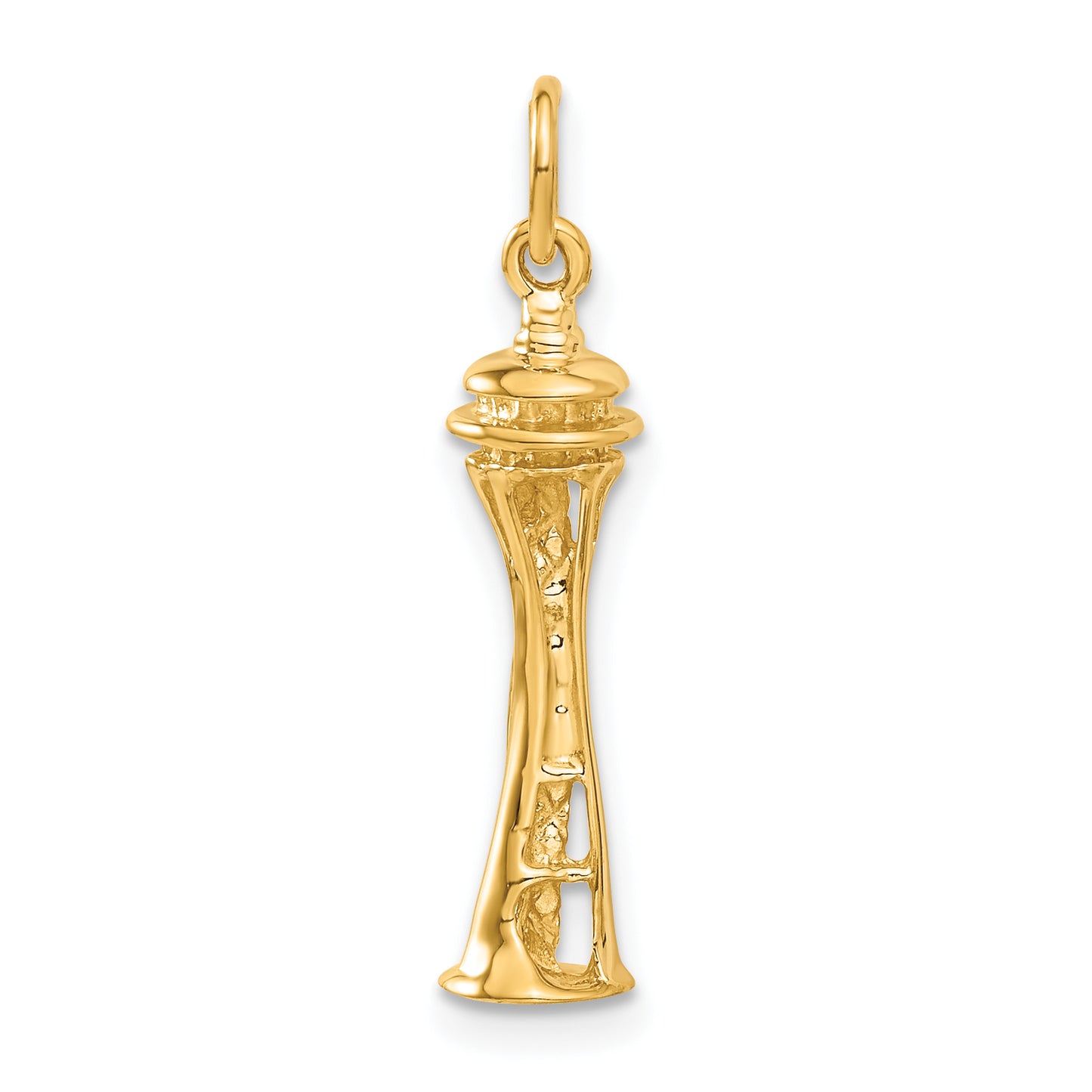 14k Yellow Gold 14k 3D Space Needle Charm