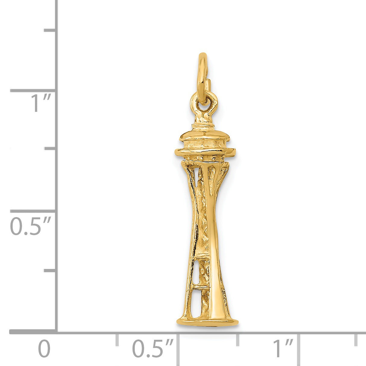 14k Yellow Gold 14k 3D Space Needle Charm