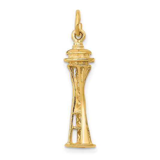 14k Yellow Gold 14k 3D Space Needle Charm