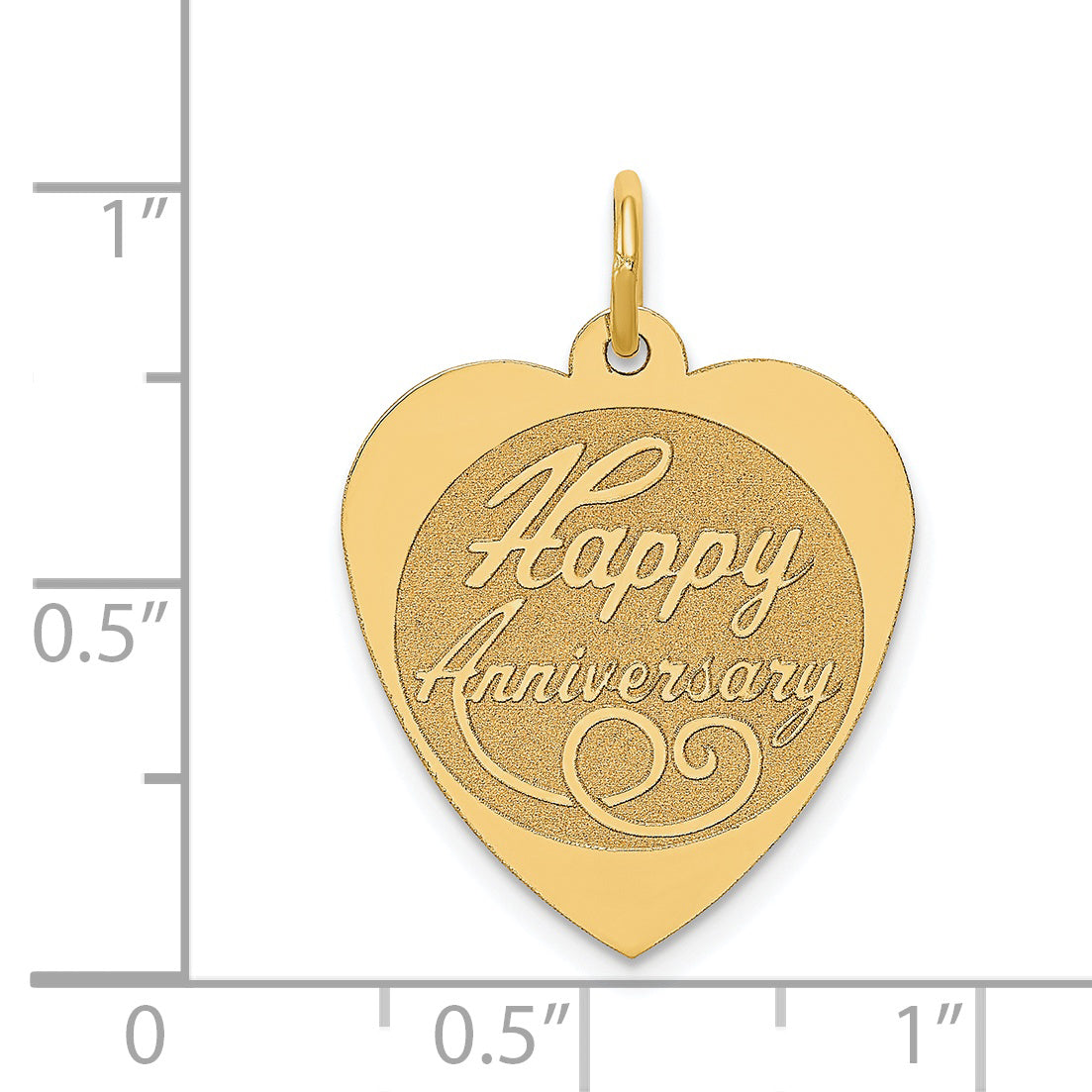 14k Yellow Gold 14K HAPPY ANNIVERSARY Heart Charm