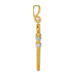 14k Yellow & Rhodium 14K w/Rhodium 3-D Pipe Wrench Charm