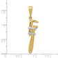 14k Yellow & Rhodium 14K w/Rhodium 3-D Pipe Wrench Charm