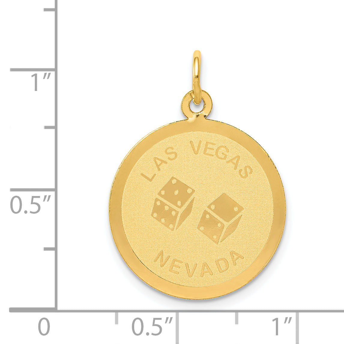 14k Yellow Gold 14k LAS VEGAS Disc Charm