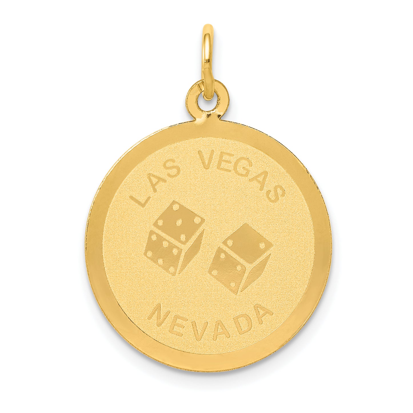 14k Yellow Gold 14k LAS VEGAS Disc Charm