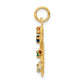 14k Yellow Gold 14k CZ Stones Artist Palette Charm