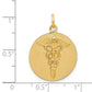 14k Yellow Gold 14k Caduceus Disc Charm