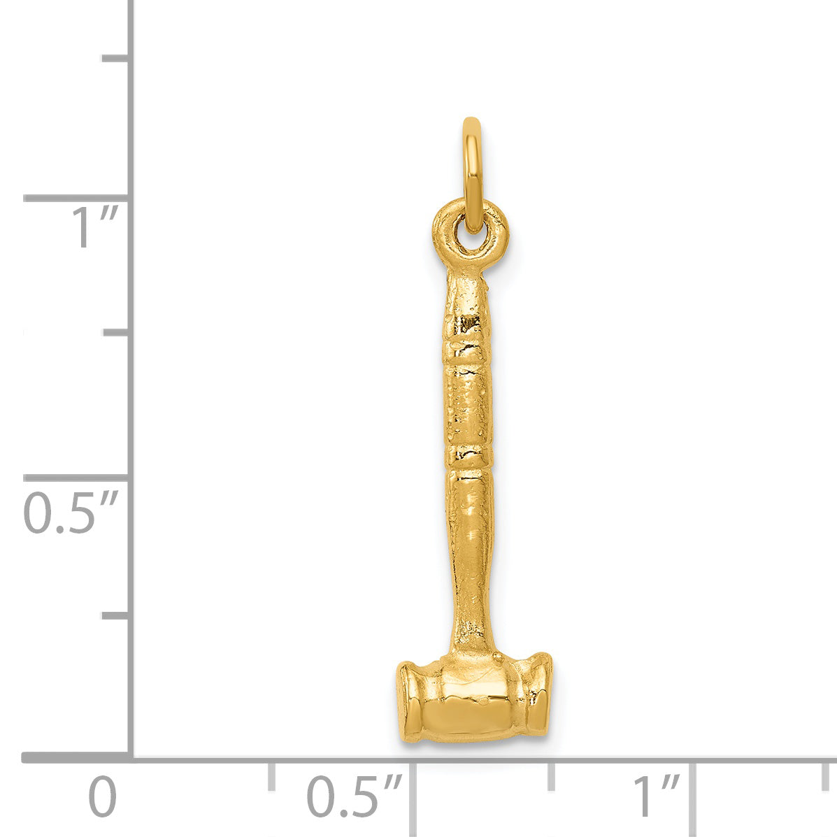 14k Yellow Gold 14k 3-D Gavel Charm