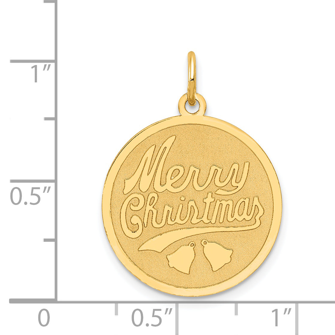 14k Yellow Gold 14k Merry Christmas Disc Charm