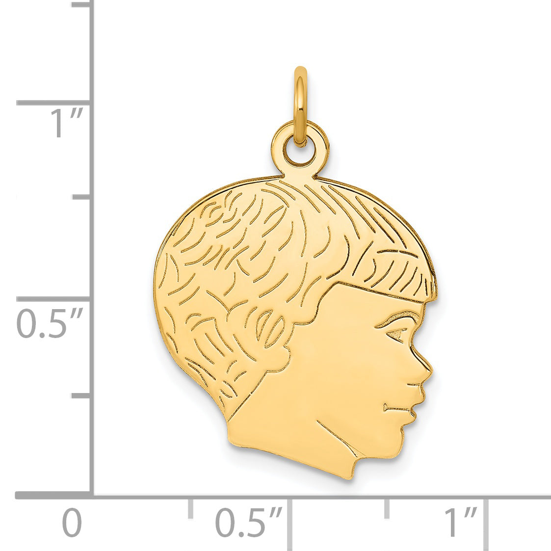 14k Yellow Gold 14k Solid Polished Boys Head Charm